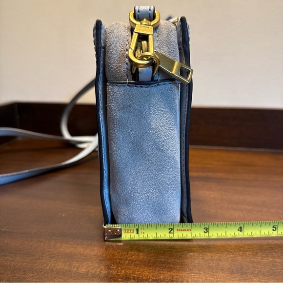FOSSIL Blue Gray Leather Small Shoulder Crossbody Handbag P - Picture 5 of 14